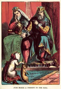 Puss ajándékot ad a királynak alkotó: English School